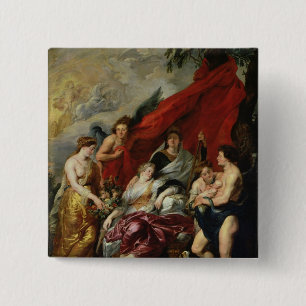 The Birth of Louis XIII  at Fontainebleau 15 Cm Square Badge