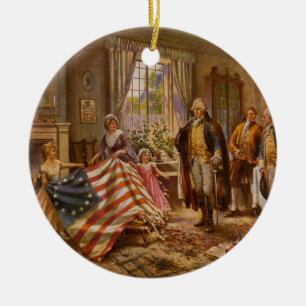 The Birth of Old Glory by Percy Moran Ceramic Tree Decoration