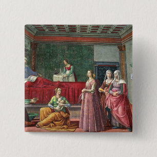 The Birth of St. John the Baptist (fresco) (see al 15 Cm Square Badge