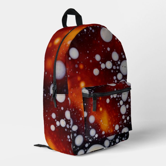 The Birth of Stars in an Abstract Liquid Printed Backpack (Back Corner Left)