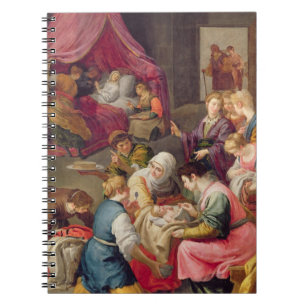 The Birth of the Virgin, 1640 (oil on canvas) Spiral Notebook