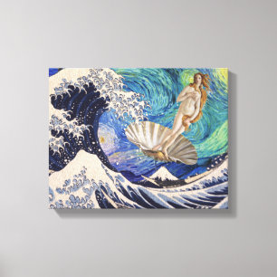 The Birth of Venus at The Great Wave Canvas Print
