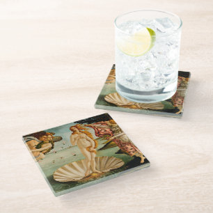 The Birth of Venus Botticelli Glass Coaster