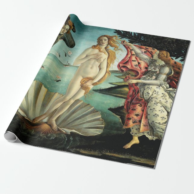 The Birth of Venus by Sandro Botticelli Wrapping Paper (Unrolled)