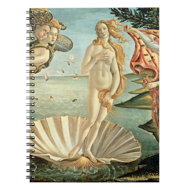 The Birth of Venus, c.1485 (tempera on canvas) Spiral Notebook (Front)