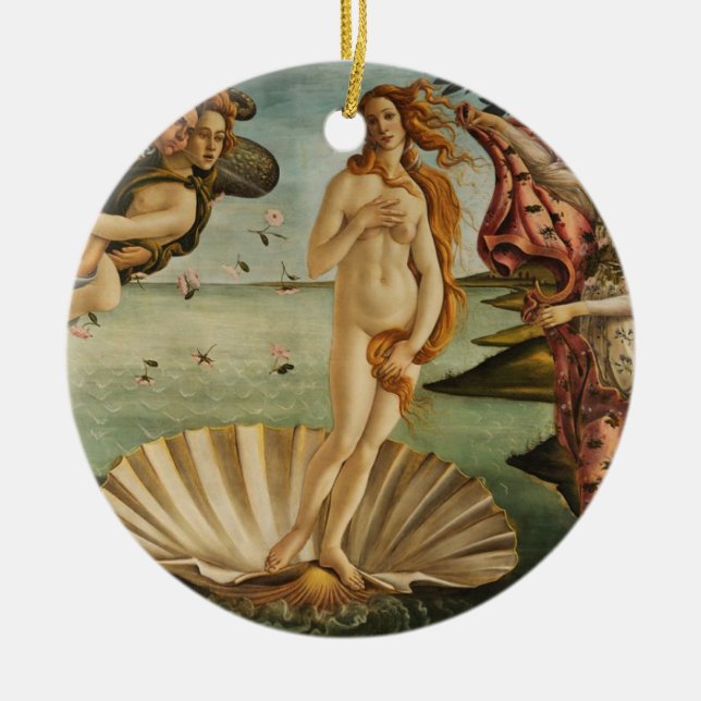 The Birth of Venus Ceramic Tree Decoration (Front)