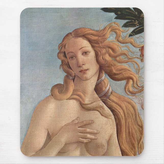The Birth of Venus (detail) by Sandro Botticelli Mouse Pad (Front)