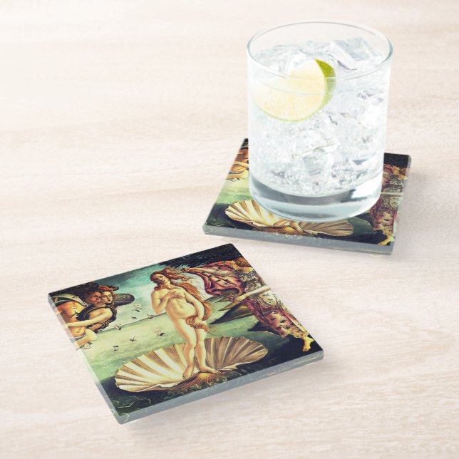 The Birth Of Venus Glass Coaster (Angled)