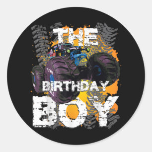 The Birthday Boy Monster Truck Matching Family Classic Round Sticker