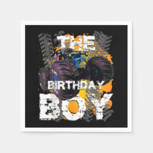 The Birthday Boy Monster Truck Matching Family Napkin