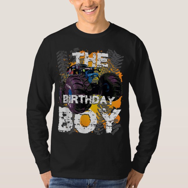 The Birthday Boy Monster Truck Matching Family Par T-Shirt (Front)