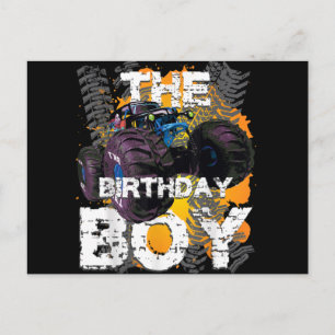 The Birthday Boy Monster Truck Matching Family Postcard