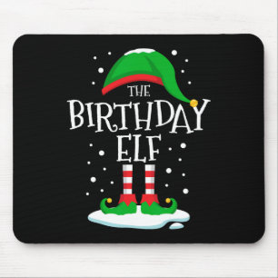The Birthday Elf Christmas Family Matching Xmas Gr Mouse Pad