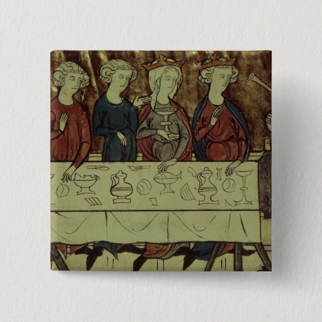 The Birthday Feast of Nubien, King of Armenia 15 Cm Square Badge (Front)