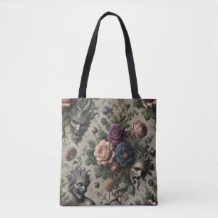 The Birthday Party – Gothic Victorian Floral  Tote Bag