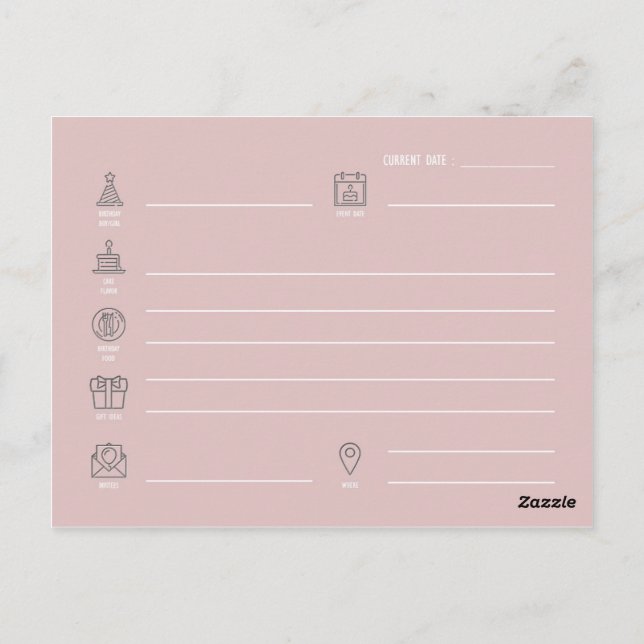 The Birthday Plan : Postcard (Back)