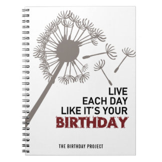 The Birthday Project Big Dandelion Spiral Notebook