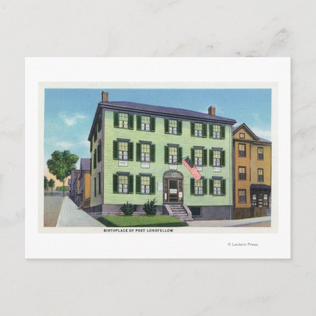 The Birthplace of the Poet Longfellow Postcard (Front)