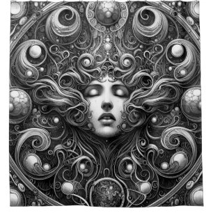 The Black Album Shower Curtain