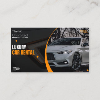 THE BLACK AND ORANGE ELEGANT CAR RENTAL BUSINESS CARD