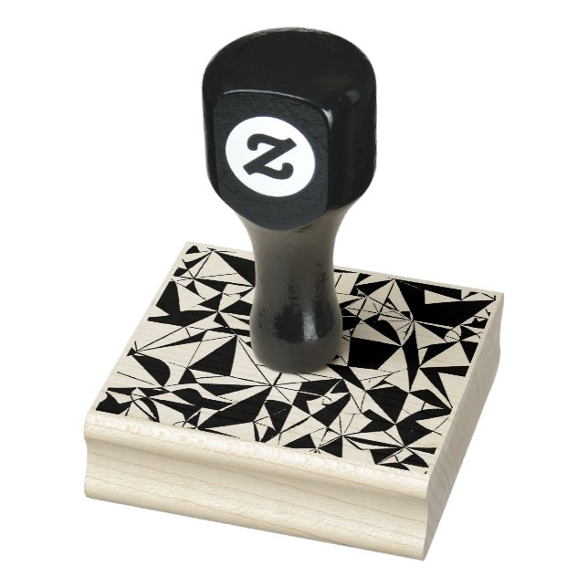 the black and white geometric design rubber stamp  (Stamp)