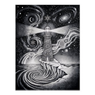 The Black and White Spirit Portal Spiritual Poster
