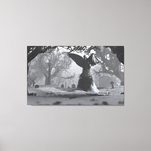 The Black Angel (Winter) Canvas Print (Front)