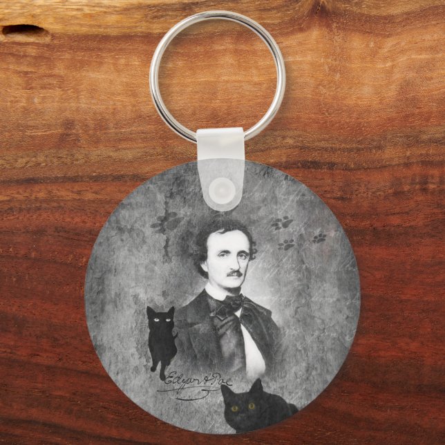The Black Cat - Edgar Allan Poe Monogram Key Ring (Front)