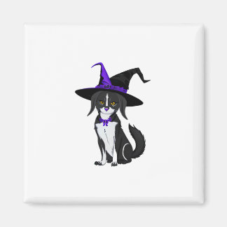The Black Cat In Halloween Party. Sticker  Magnet