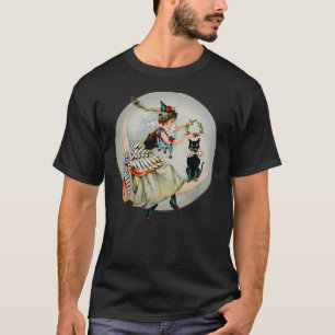 The Black Cat Magazine Vintage Halloween Woman And T-Shirt