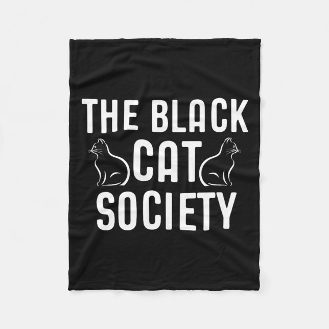 The Black Cat Society Gift Fleece Blanket (Front)