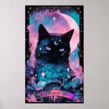 The Black Cat Tarot Card Witchy Poster
