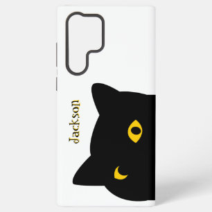 The Black cat watching you with Golden eyes custom Samsung Galaxy Case