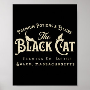 The Black Cat Witchy m Est 1626 Halloween Cat Poster