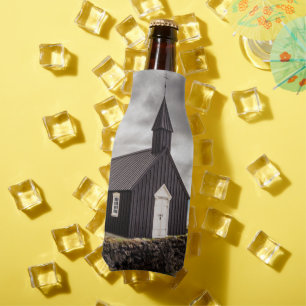 The Black Church Of Budir, Iceland Bottle Cooler