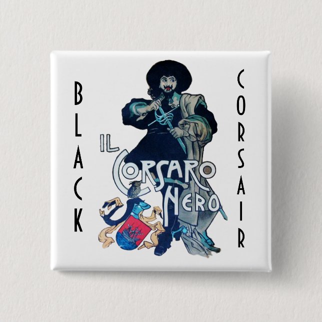 THE BLACK CORSAIR 15 CM SQUARE BADGE (Front)