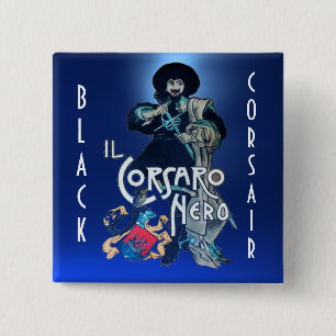 THE BLACK CORSAIR gem dark blue 15 Cm Square Badge