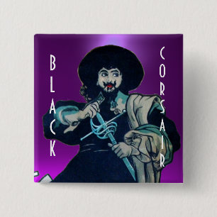 THE BLACK CORSAIR gem purple 15 Cm Square Badge