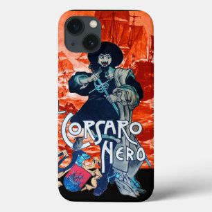 THE BLACK CORSAIR /Pirate Ship Battle In Red iPhone 13 Case
