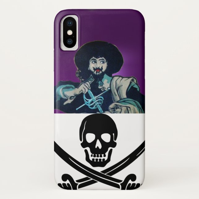 THE BLACK CORSAIR SKULL CROSSED SWORDS Case-Mate iPhone CASE (Back)