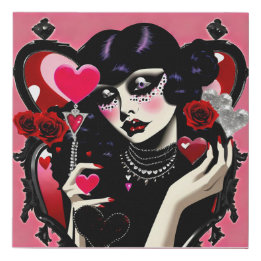 The Black Dahlia Faux Canvas Print