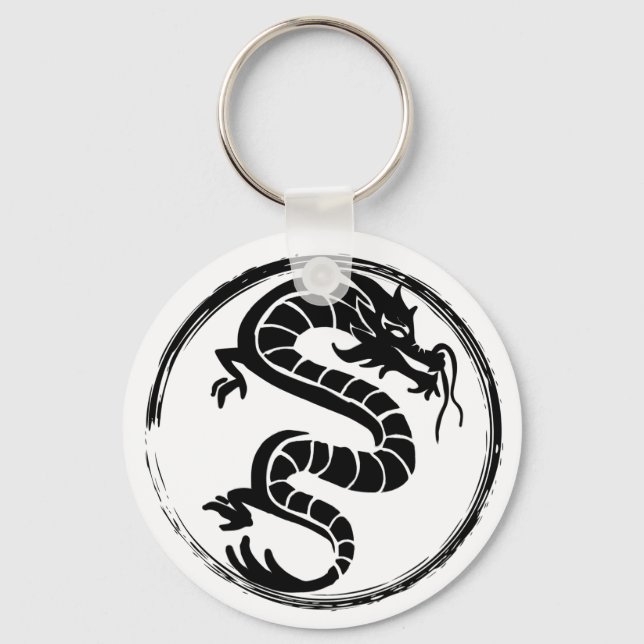 The Black Dragon on  Key Ring (Front)