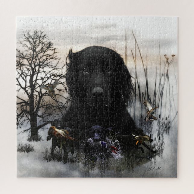 The Black Golden Retrievers  Jigsaw Puzzle (Vertical)