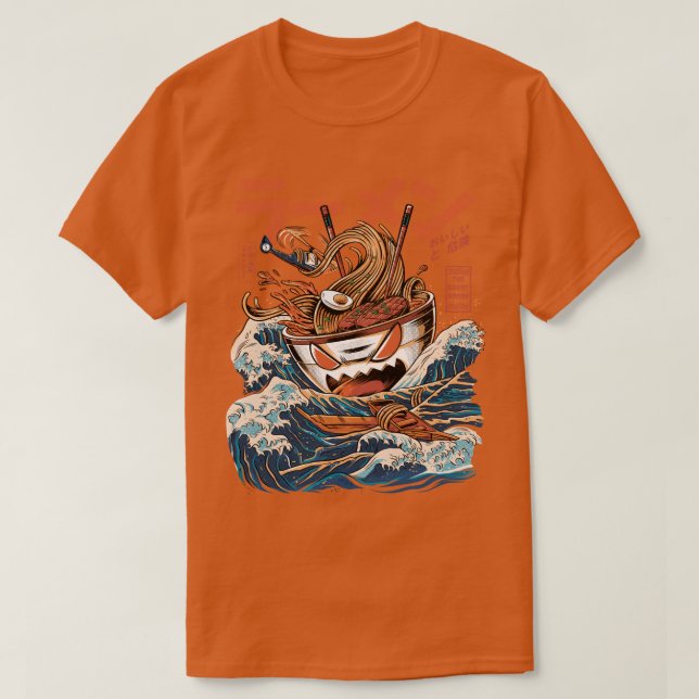 The black Great Ramen  T-Shirt (Design Front)