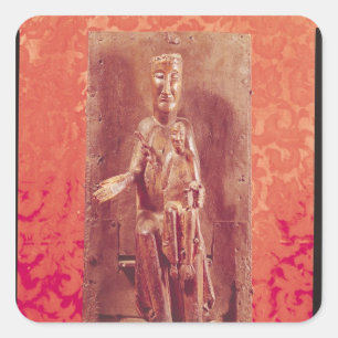The Black Madonna, Catalan School, 11th century Square Sticker