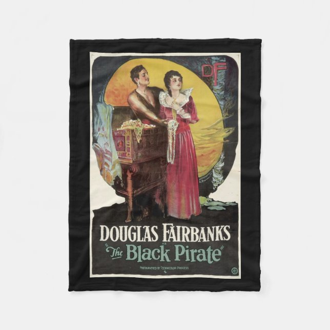 The Black Pirate Vintage Movie Poster Blanket (Front)