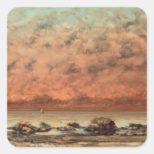 The Black Rocks at Trouville, 1865- 66 Square Sticker
