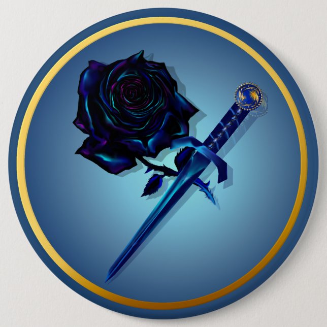 The Black Rose and Dagger Button (Front)