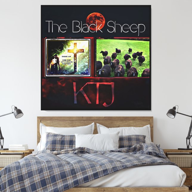 The Black Sheep Canvas Print (Insitu(Bedroom))