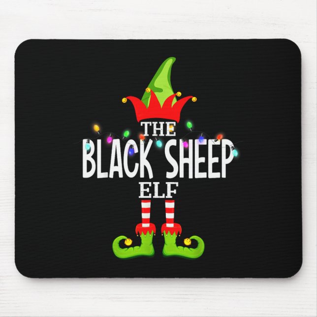 The Black Sheep Elf Christmas Matching Pajamas  Mouse Pad (Front)